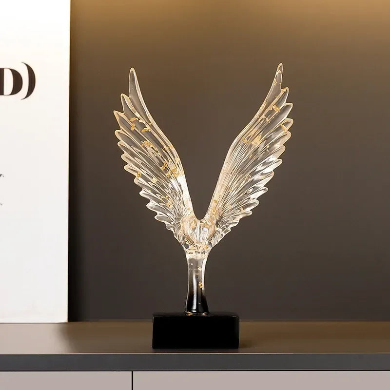 Abstract Angel Wing Eagle Statue – Luxury Resin Wing Sculpture Decor - L