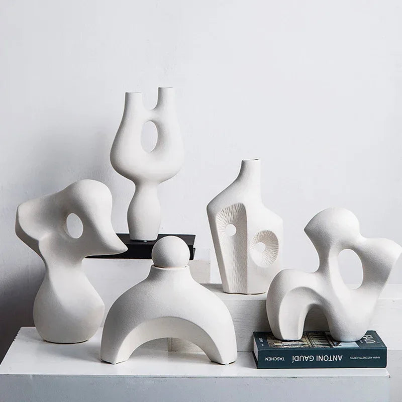 Abstract Rockery Sculpture Set – Minimalist Ceramic Form Decor for Modern Interiors - Style A
