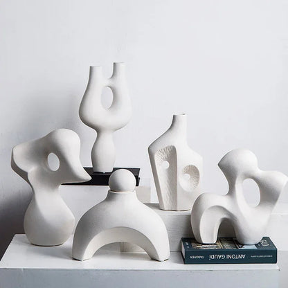 Abstract Rockery Sculpture Set – Minimalist Ceramic Form Decor for Modern Interiors - Style A