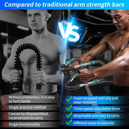 Adjustable Twister Arm Trainer 60-140lbs Chest & Forearm Power Bar - 