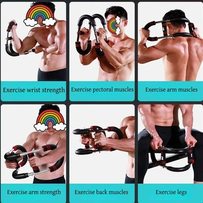 Adjustable Twister Arm Trainer 60-140lbs Chest & Forearm Power Bar - 