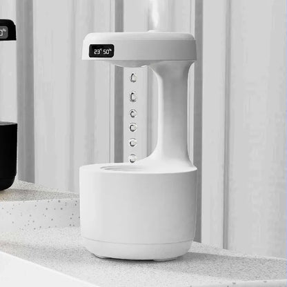 Anti-Gravity Water Drop Humidifier Creative Backflow Desktop Air Mist Maker - White