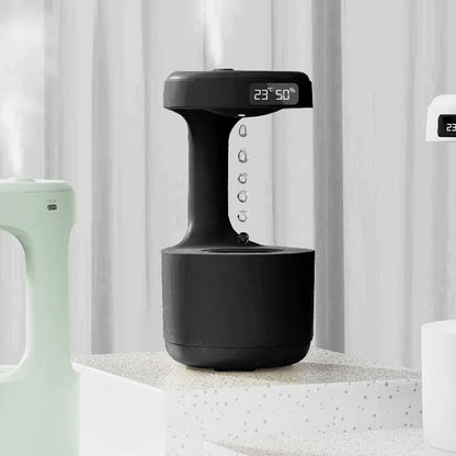Anti-Gravity Water Drop Humidifier Creative Backflow Desktop Air Mist Maker - Black