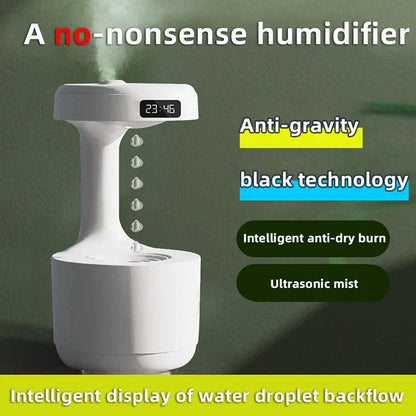 Anti-Gravity Water Drop Humidifier Creative Backflow Desktop Air Mist Maker - White