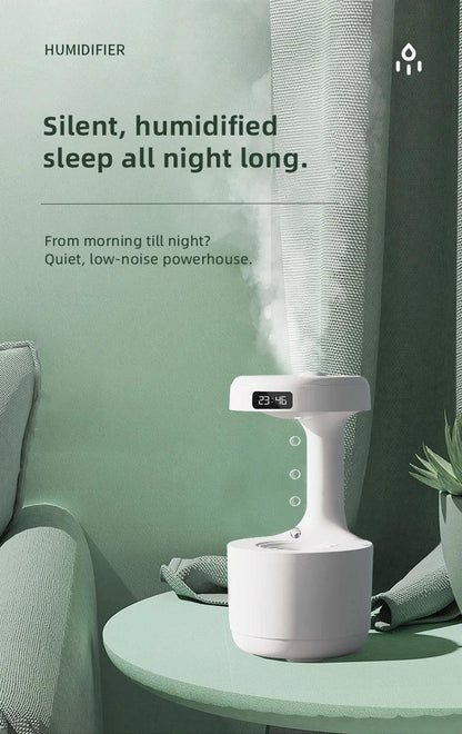 Anti-Gravity Water Drop Humidifier Creative Backflow Desktop Air Mist Maker - White