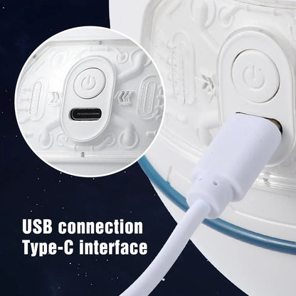 Astronaut Air Humidifier 220ml Portable Rechargeable Mist Diffuser & Light - White / USB plug