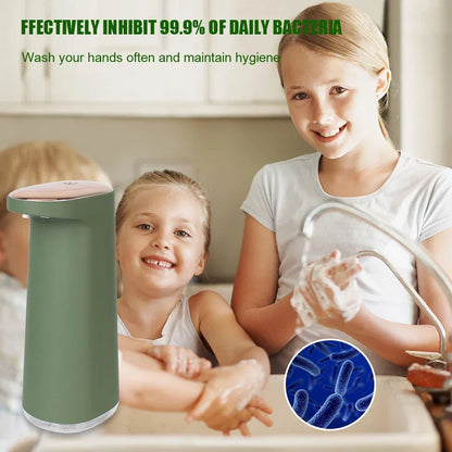 450ML Automatic Foaming Soap Dispenser Touchless Rechargeable Hand Washer - Green