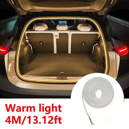 Automatic Trunk LED Light Strip Wiring-Free Sensing Ambient Lighting - 4M Warm light