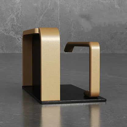 Black Gold Toilet Paper Holder with Phone Shelf Space Aluminum Wall Mount - Grey