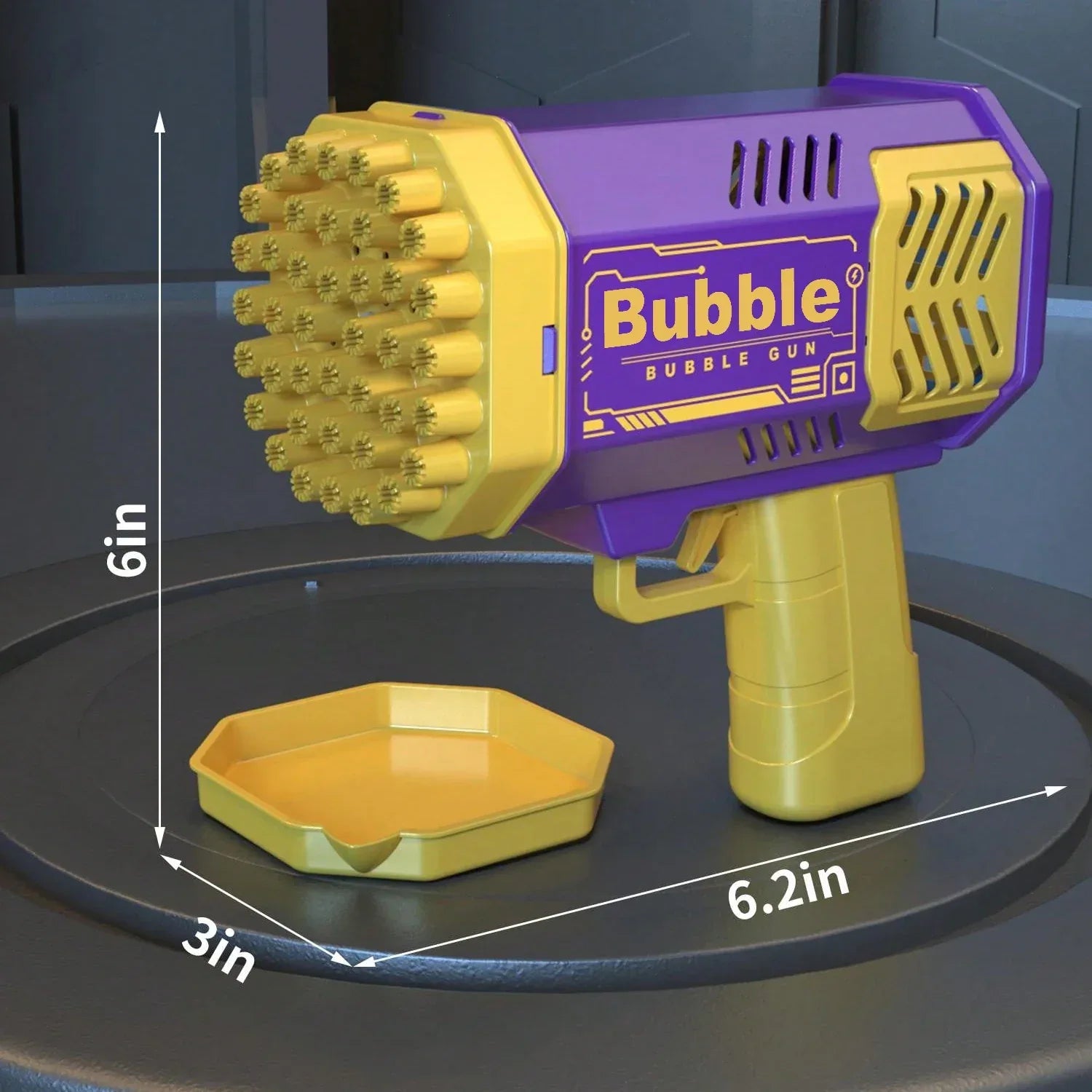 40-Hole Automatic Bubble Machine High-Output Outdoor Bubble Blower with Light - Blue