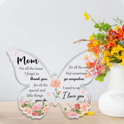 Delicate Butterfly Acrylic Mom Gift Birthday & Mother’s Day Desk Decoration - 