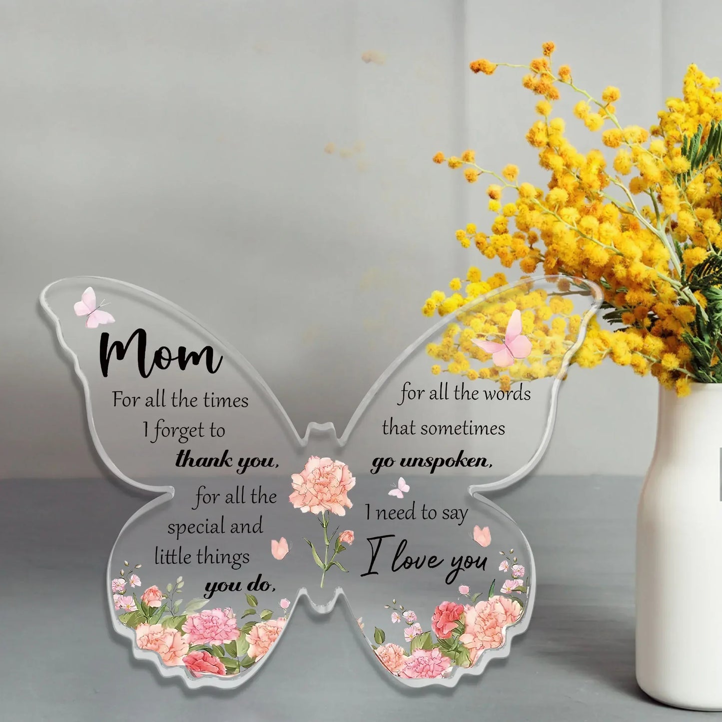 Delicate Butterfly Acrylic Mom Gift Birthday & Mother’s Day Desk Decoration - 