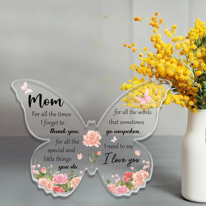 Delicate Butterfly Acrylic Mom Gift Birthday & Mother’s Day Desk Decoration - 