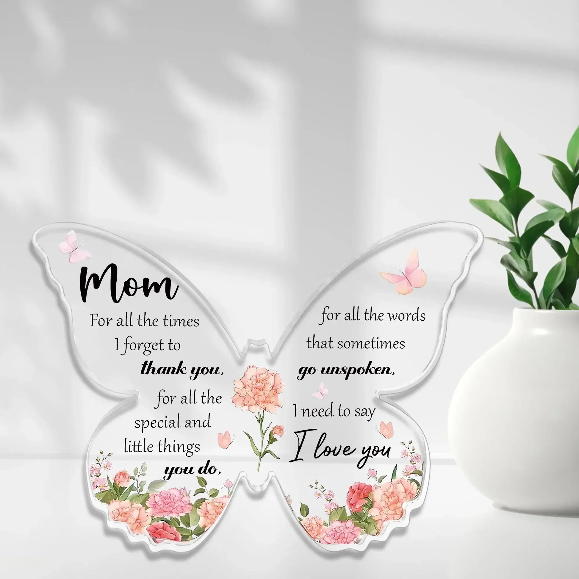 Delicate Butterfly Acrylic Mom Gift Birthday & Mother’s Day Desk Decoration - 