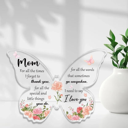 Delicate Butterfly Acrylic Mom Gift Birthday & Mother’s Day Desk Decoration - 