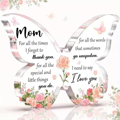 Delicate Butterfly Acrylic Mom Gift Birthday & Mother’s Day Desk Decoration - 