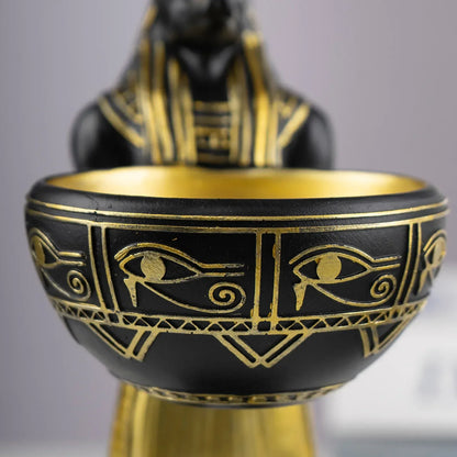 Egyptian Anubis Candy Bowl Statue – Ancient Egypt Resin Key & Snack Holder - 