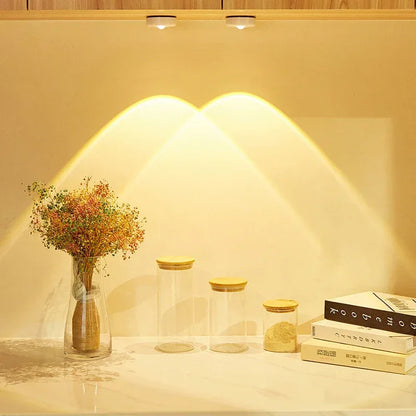 Cat Eye Cabinet Spotlight Sunset & Rainbow LED Battery-Powered Night Light - Warm Light