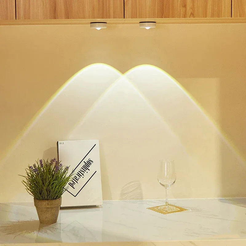 Cat Eye Cabinet Spotlight Sunset & Rainbow LED Battery-Powered Night Light - White Light
