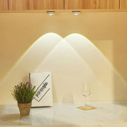 Cat Eye Cabinet Spotlight Sunset & Rainbow LED Battery-Powered Night Light - White Light