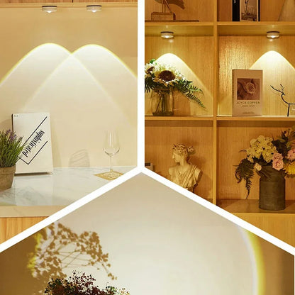 Cat Eye Cabinet Spotlight Sunset & Rainbow LED Battery-Powered Night Light - Rainbow