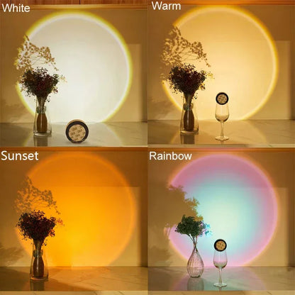 Cat Eye Cabinet Spotlight Sunset & Rainbow LED Battery-Powered Night Light - Rainbow