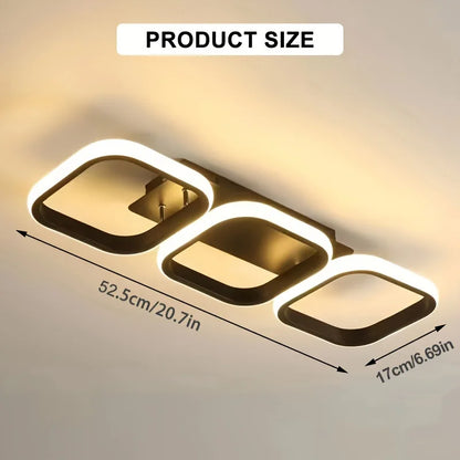 Ceiling light fixture with dimensions indicated on a neutral background
