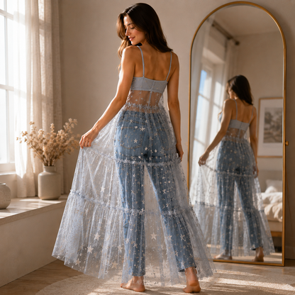 ✨The Outfit Upgrade Nobody Expects - Star Tulle See Through Dress | 🔥50% Off Today!