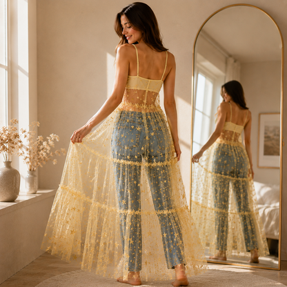 ✨The Outfit Upgrade Nobody Expects - Star Tulle See Through Dress | 🔥50% Off Today!