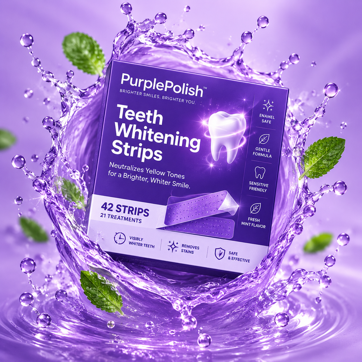 PurplePolish™ Pro Teeth Whitening Strips