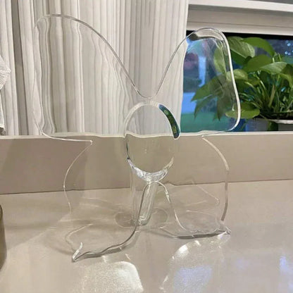 Clear Acrylic Frame Flower Vase Modern Art Decorative Vase for Desktop - Butterfly Shape
