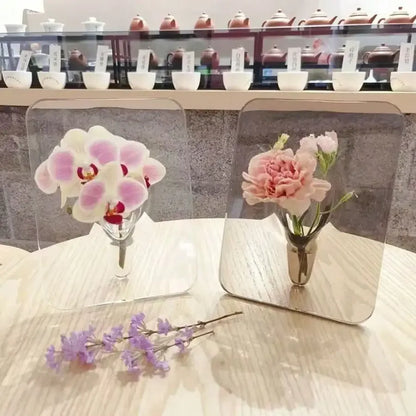 Clear Acrylic Frame Flower Vase Modern Art Decorative Vase for Desktop - Rectangle Shape