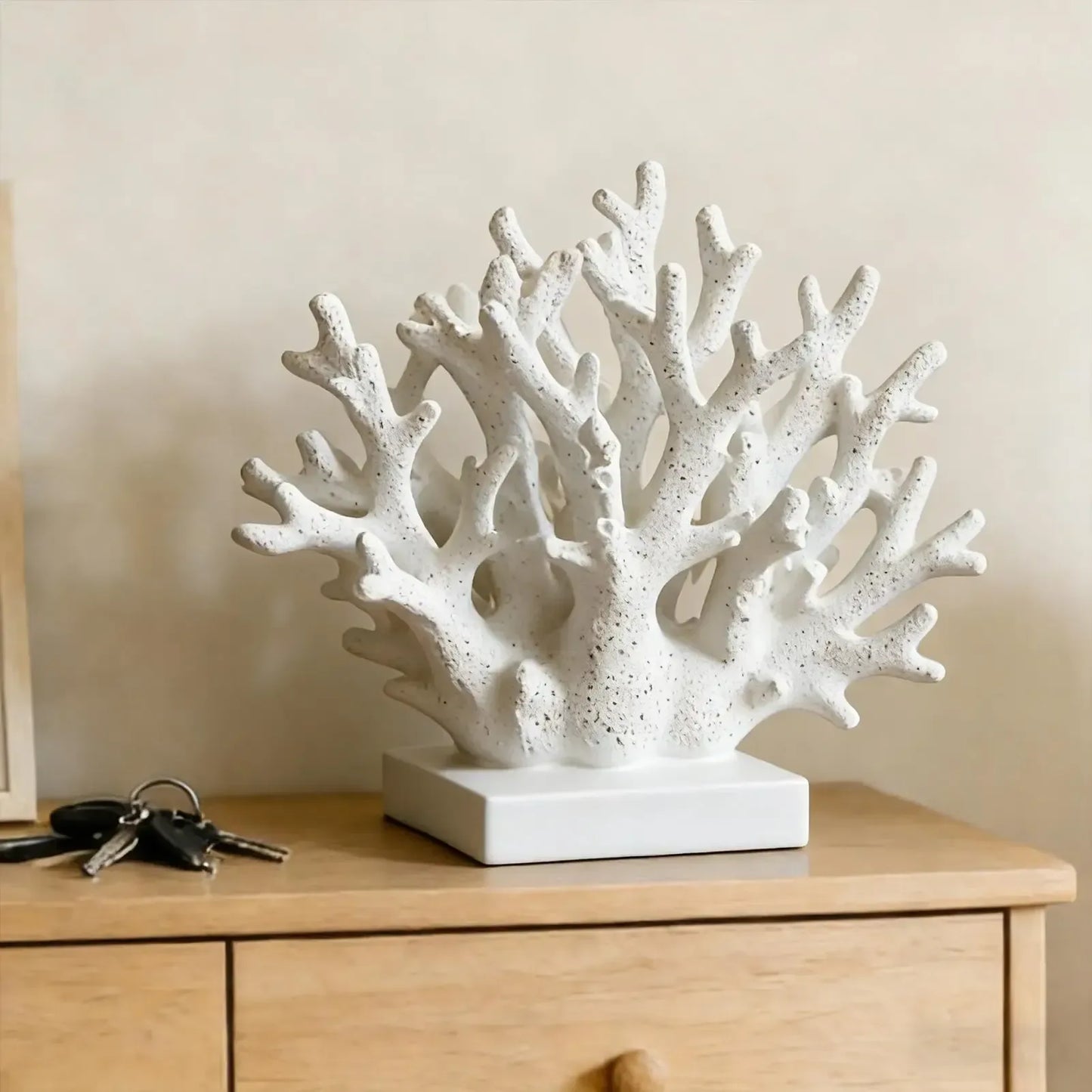 Coastal Coral Sculpture – Realistic Resin Ocean Reef Decorative Statue - 