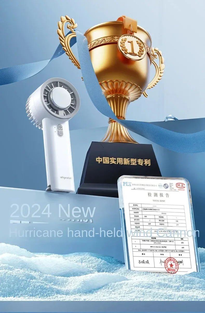 Handheld Ice Compressed Fan Semiconductor Cooling USB Portable Turbo Fan - White