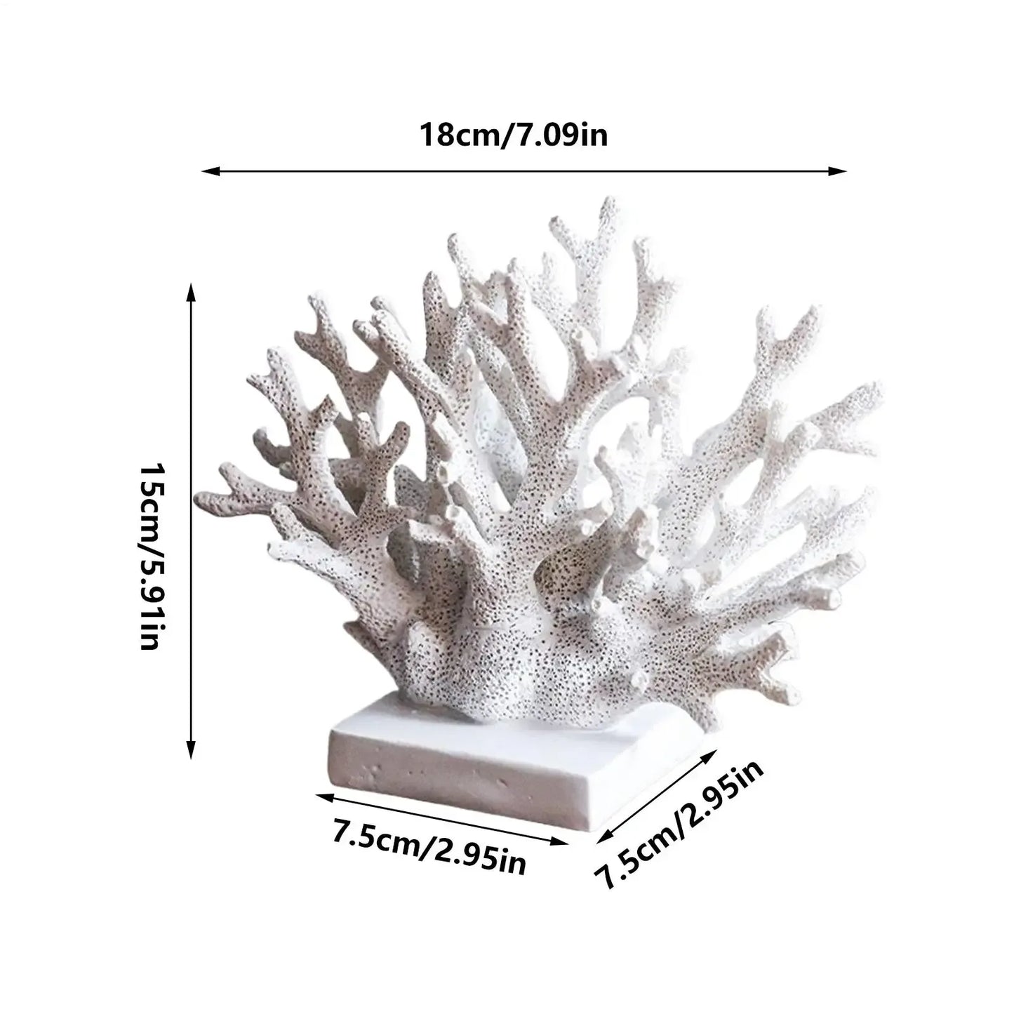 Coastal Coral Sculpture – Realistic Resin Ocean Reef Decorative Statue - 