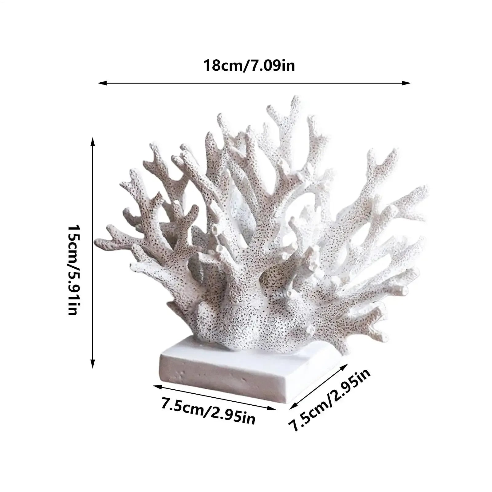Coastal Coral Sculpture – Realistic Resin Ocean Reef Decorative Statue - 