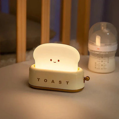 Creative Bread Toast Nightlight Rechargeable Toaster LED Lamp & Decor - Yellow