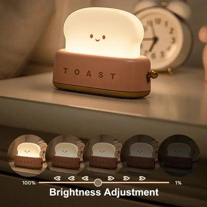 Creative Bread Toast Nightlight Rechargeable Toaster LED Lamp & Decor - Yellow