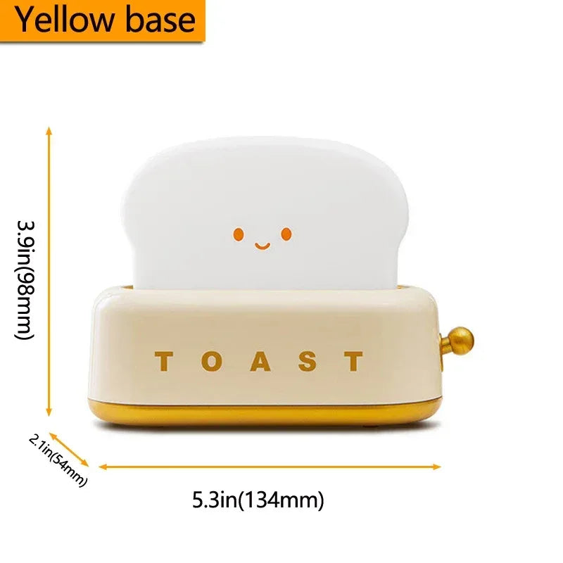 Creative Bread Toast Nightlight Rechargeable Toaster LED Lamp & Decor - Yellow