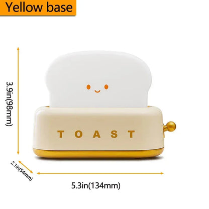Creative Bread Toast Nightlight Rechargeable Toaster LED Lamp & Decor - Yellow