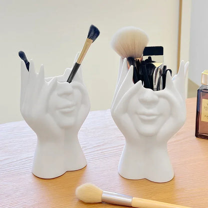 Creative Human Body Art Storage Holder Multifunctional Makeup Brush Stand - 