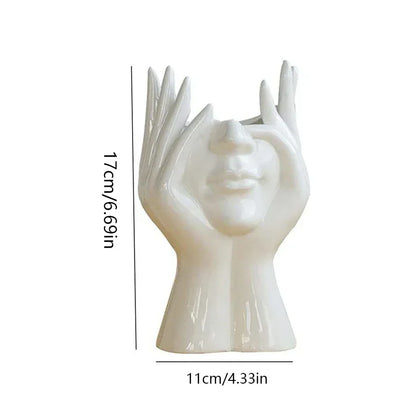 Creative Human Body Art Storage Holder Multifunctional Makeup Brush Stand - 