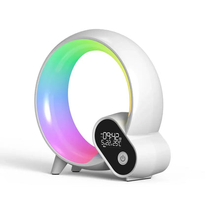 Creative Q Light Smart Alarm Clock Lamp – Bluetooth Speaker, Wireless Charger & Sunrise Mood Lighting - White