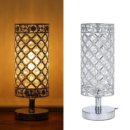 Crystal Silver Bedside Table Lamp Decorative K5 Crystal Desk Light E26 - 