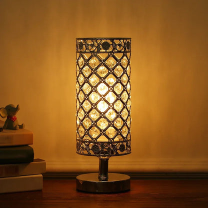 Crystal Silver Bedside Table Lamp Decorative K5 Crystal Desk Light E26 - 