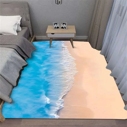 Crystal velvet beach carpet with gentle wave design - soft plush texture