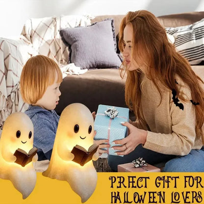 Cute Ghost Reading Lamp 3D LED Spooky Night Light for Book Lovers - 1pc
