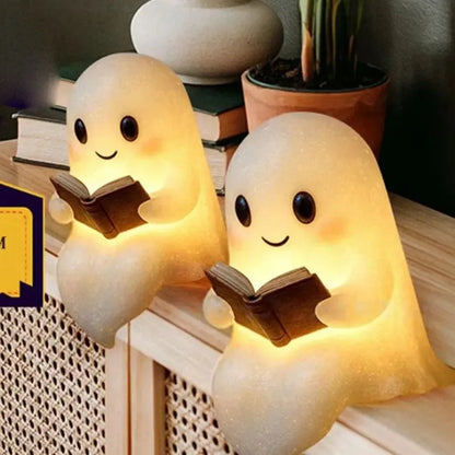 Cute Ghost Reading Lamp 3D LED Spooky Night Light for Book Lovers - 1pc