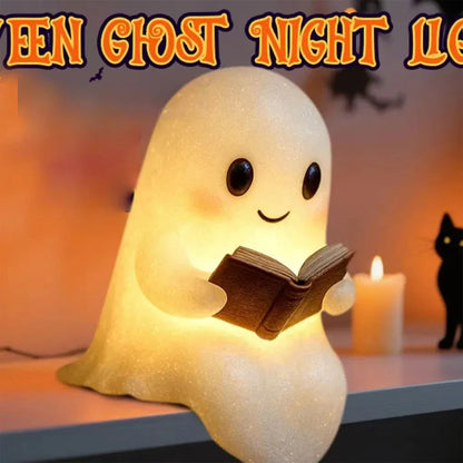 Cute Ghost Reading Lamp 3D LED Spooky Night Light for Book Lovers - 1pc