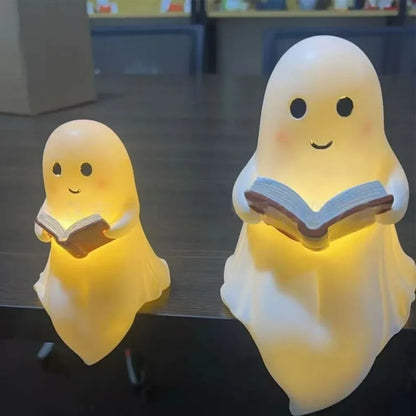 Cute Ghost Reading Lamp 3D LED Spooky Night Light for Book Lovers - 1pc